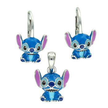 Kolczyki dziecięce srebrne Stitch emalia 925 – DIA-KLC-13872--925  Biżuteria dla dziewczynek , prezent.jpg
