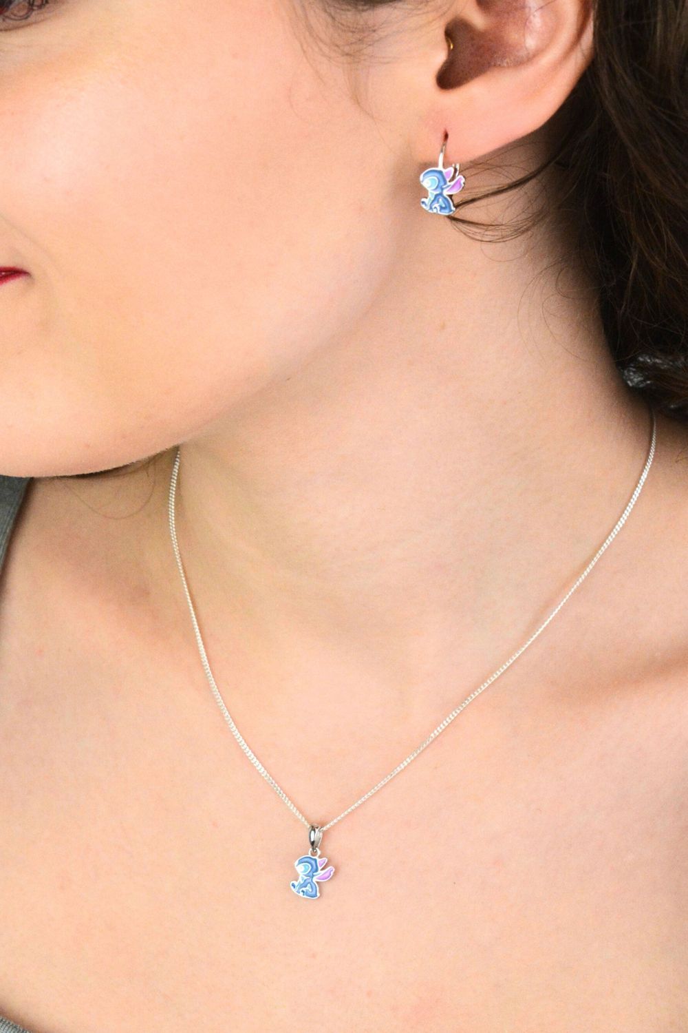 Kolczyki dziecięce srebrne 925 z emalią DIA-KLC-13873 – zapięcie bigiel angielski.jpg