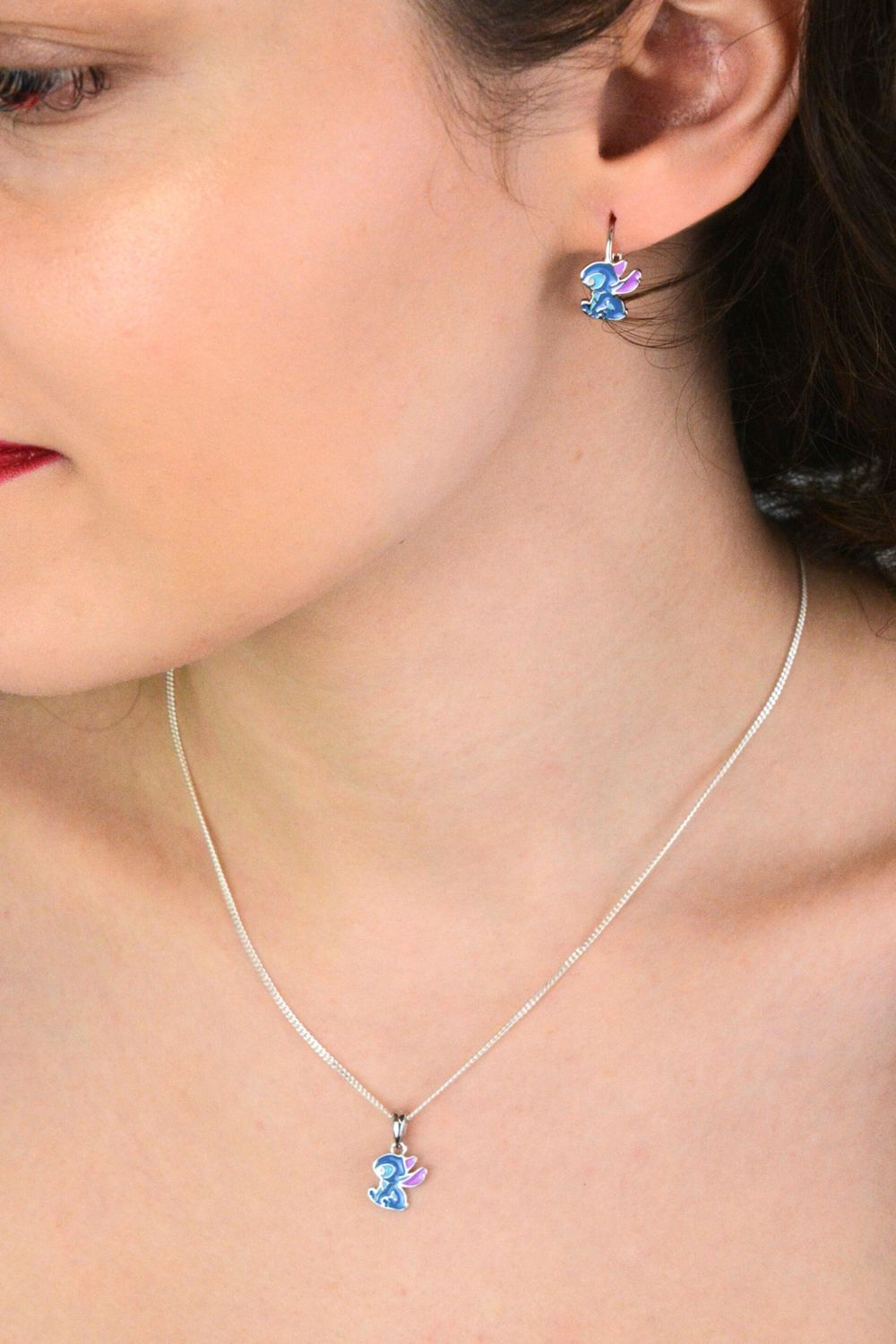 Kolczyki dziecięce srebrne 925 z emalią DIA-KLC-13873 – zapięcie bigiel angielski.jpg