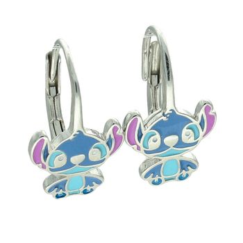 Kolczyki srebrne dziecięce Stitch emalia 925 – DIA-KLC-13874--925  Biżuteria dla dziewczynek.jpg