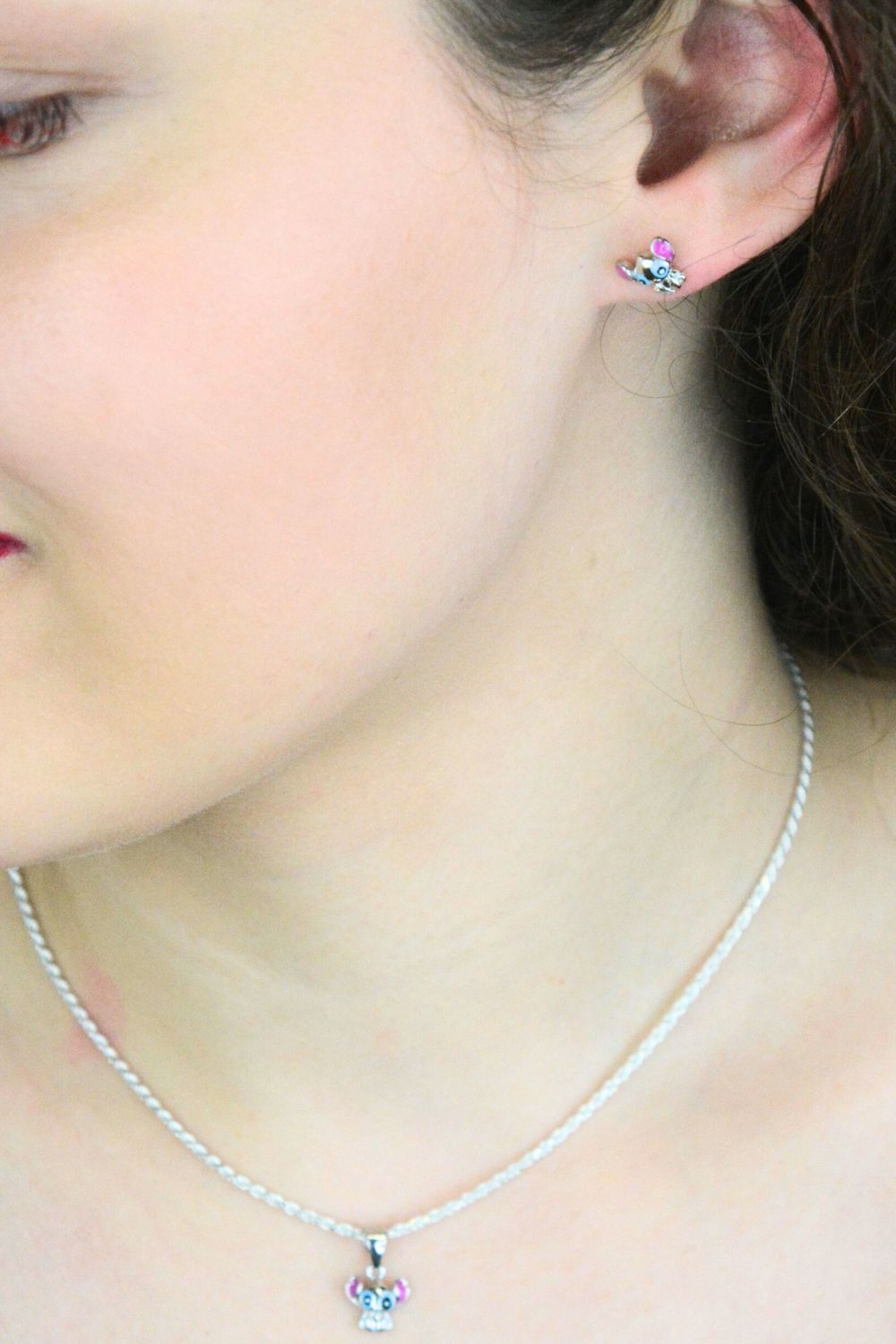 Kolczyki dziecięce srebrne 925 z emalią DIA-KLC-13875 – subtelne kolczyki na sztyft.jpg