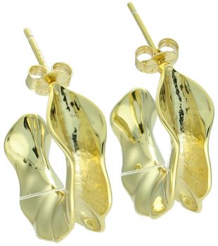 Srebrne pozłacane kolczyki damskie 925 koła o nieregularnej powierzchni DIA-KLC-13934Z-925.jpg