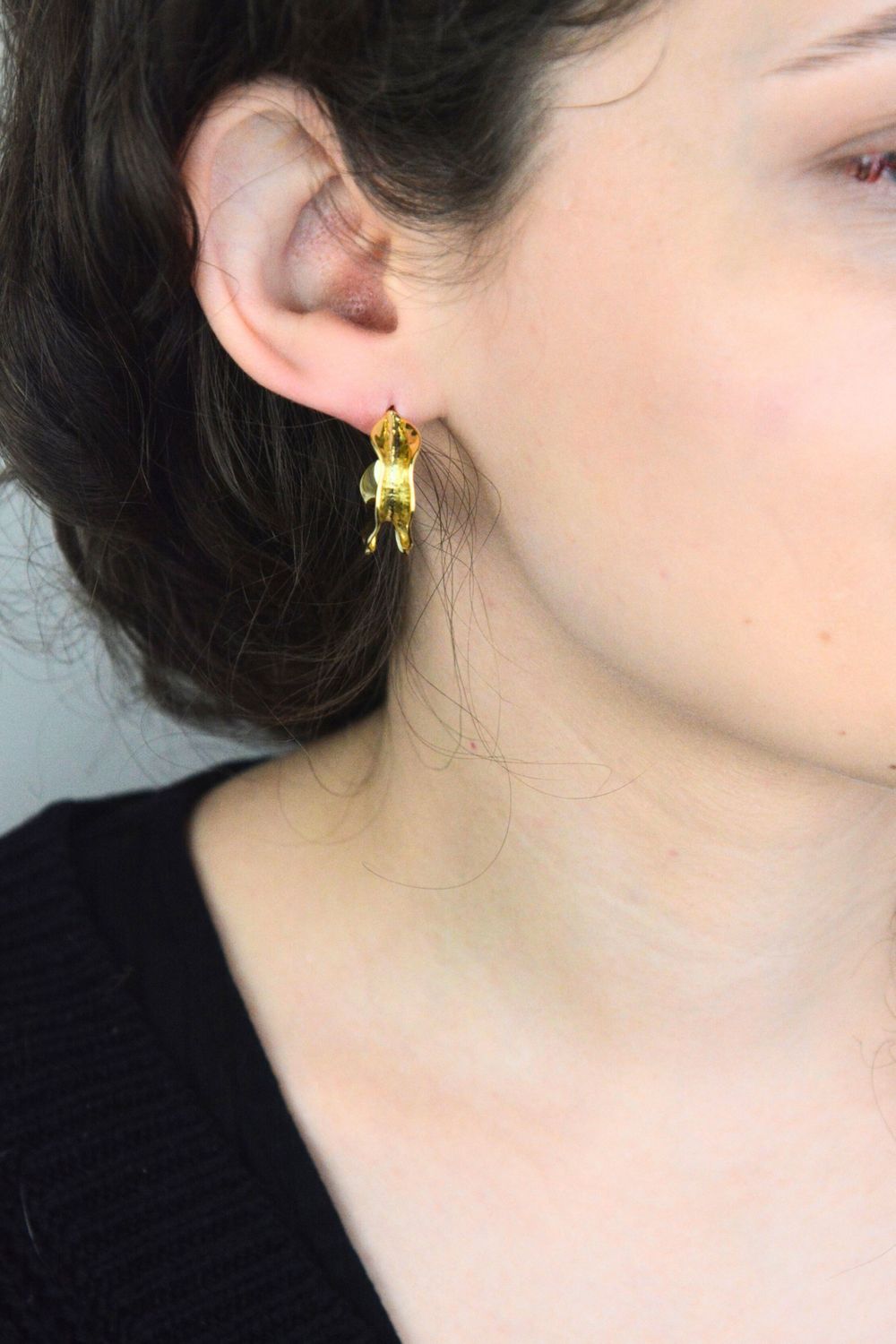 Srebrne pozłacane kolczyki damskie 925 koła o nieregularnej powierzchni DIA-KLC-13934Z-925.jpg