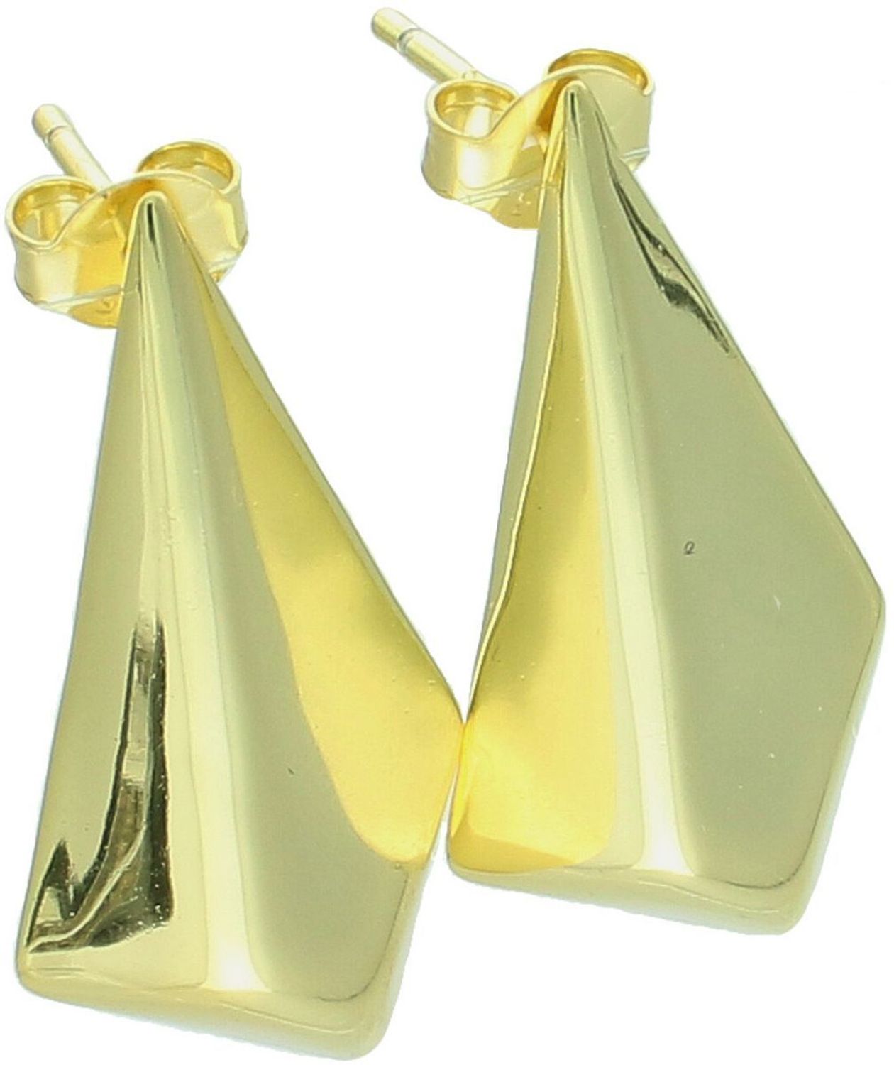 Kolczyki srebrne pozłacane próby 925 w geometrycznym kształcie. Model DIA-KLC-13937Z-925, długość 2,5 cm, szerokość 1,3 cm, waga 2,21 g. Elegancki dodatek z zapięciem na sztyft, idealny 1.jpg