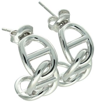 Srebrne kolczyki damskie 925 półkola zdobione wzorem DIA-KLC-13938-925.jpg