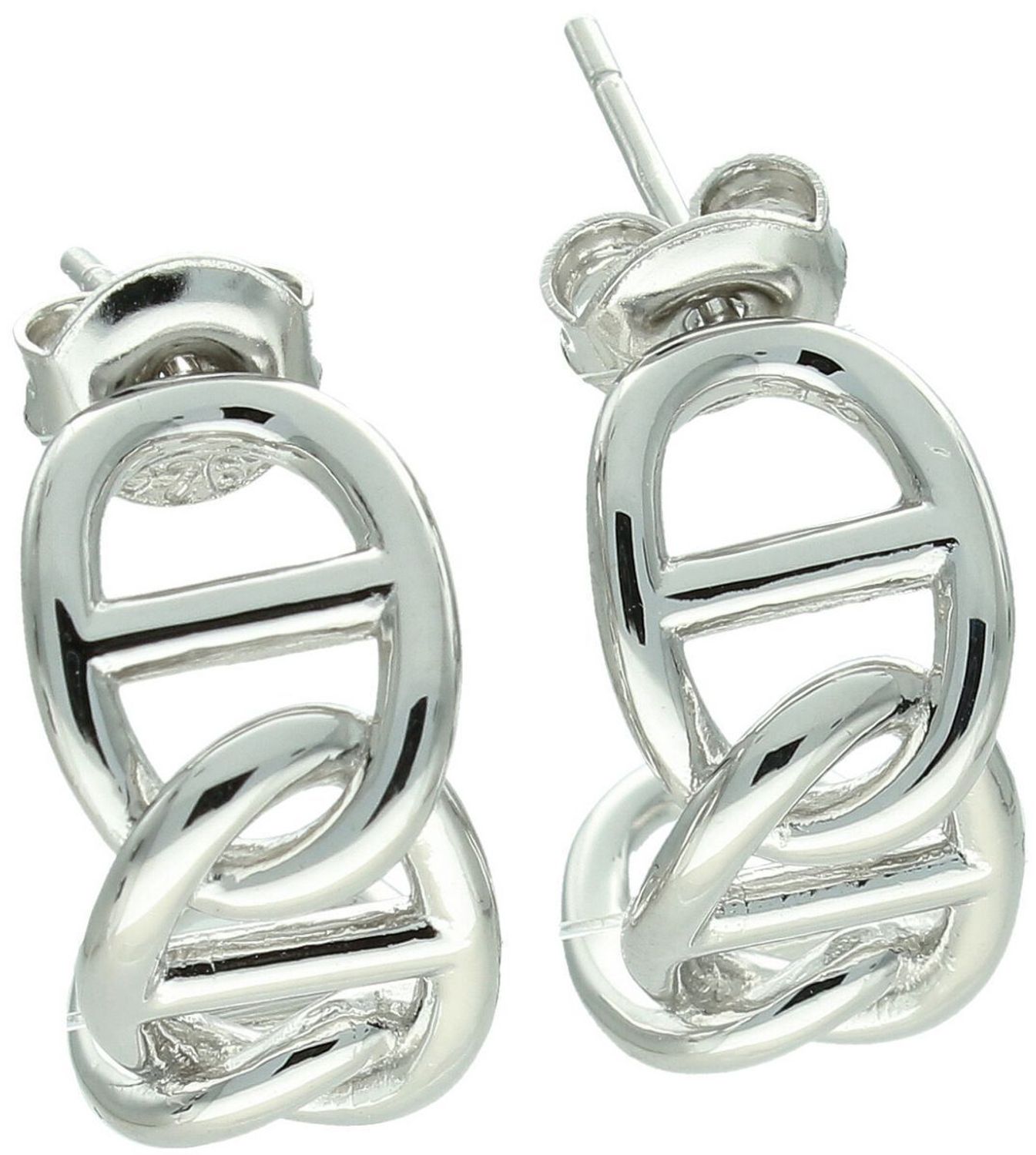 Srebrne kolczyki damskie 925 półkola zdobione wzorem DIA-KLC-13938-925.jpg