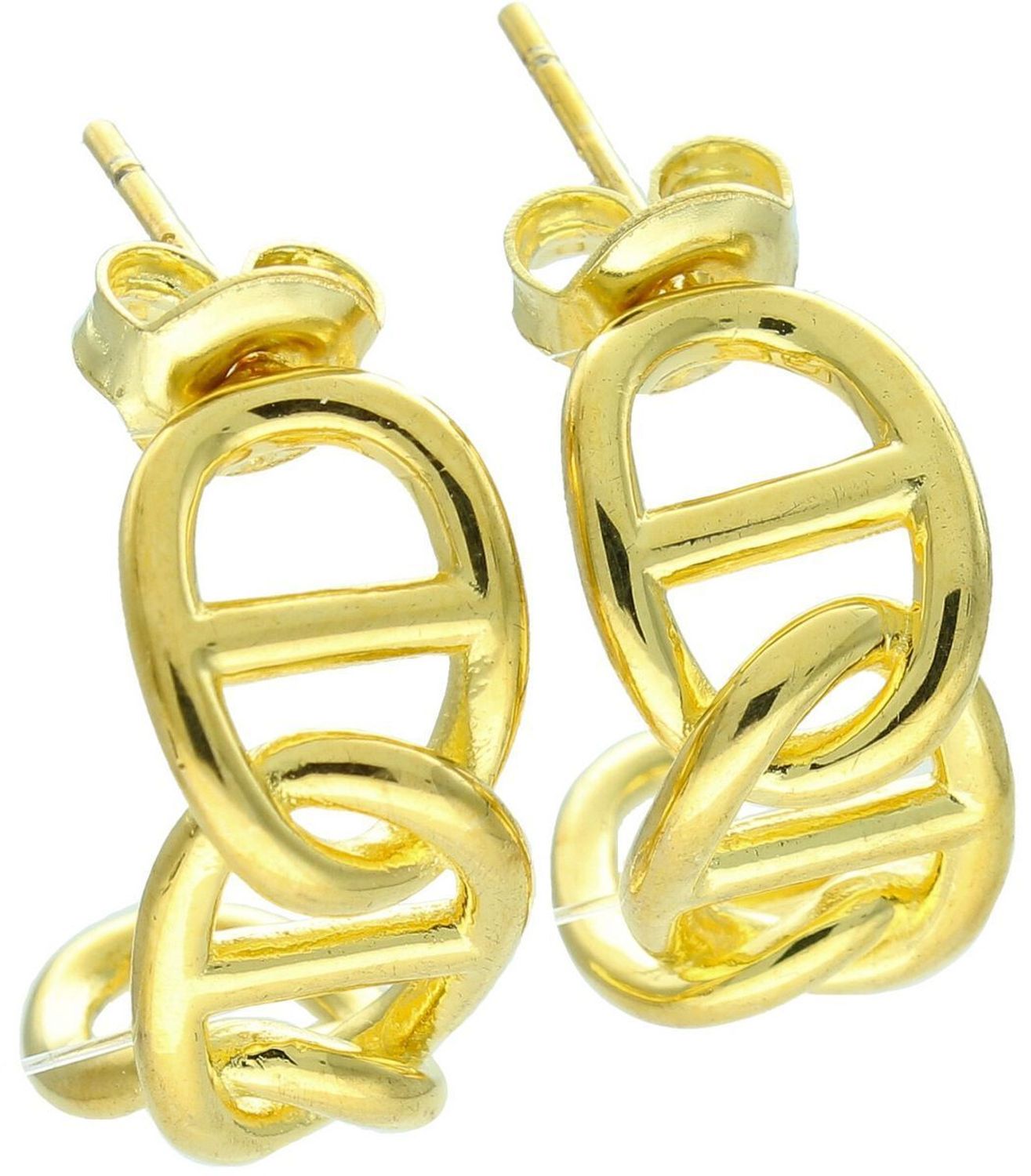 Srebrne pozłacane kolczyki damskie 925 półkola zdobione wzorem DIA-KLC-13938Z-925.jpg