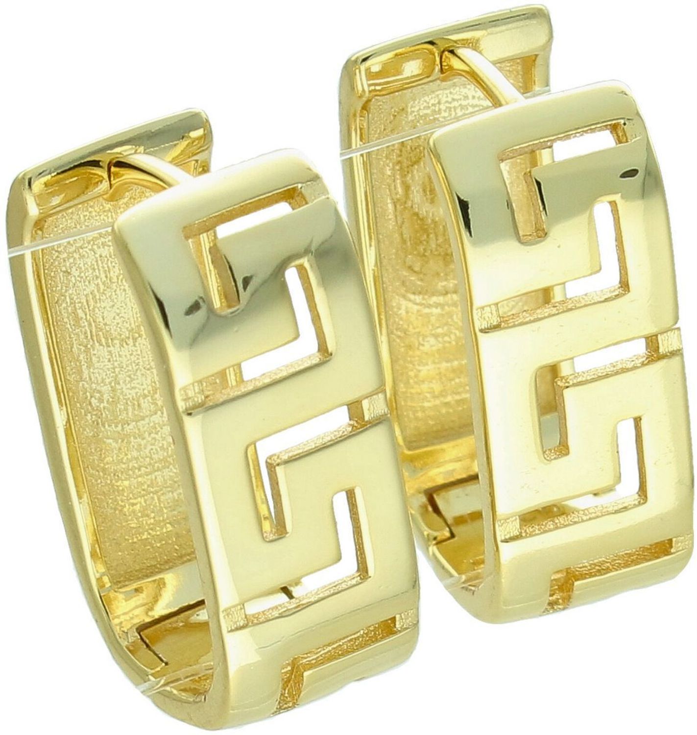 Eleganckie kolczyki srebrne pozłacane próby 925 z motywem drogi greckiej. Model DIA-KLC-13946Z-925 z zapięciem na zatrzask. Długość 2,0 cm, szerokość 7 mm, waga 5,40 g. Stylowe, ponadczasowe1.jpg