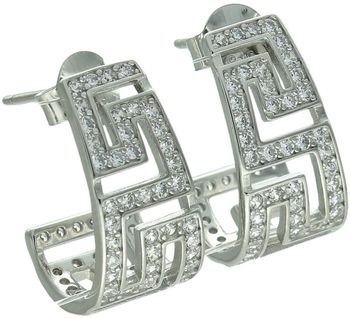 Srebrne kolczyki damskie 925 z motywem greckim i cyrkoniami DIA-KLC-13947-925.jpg