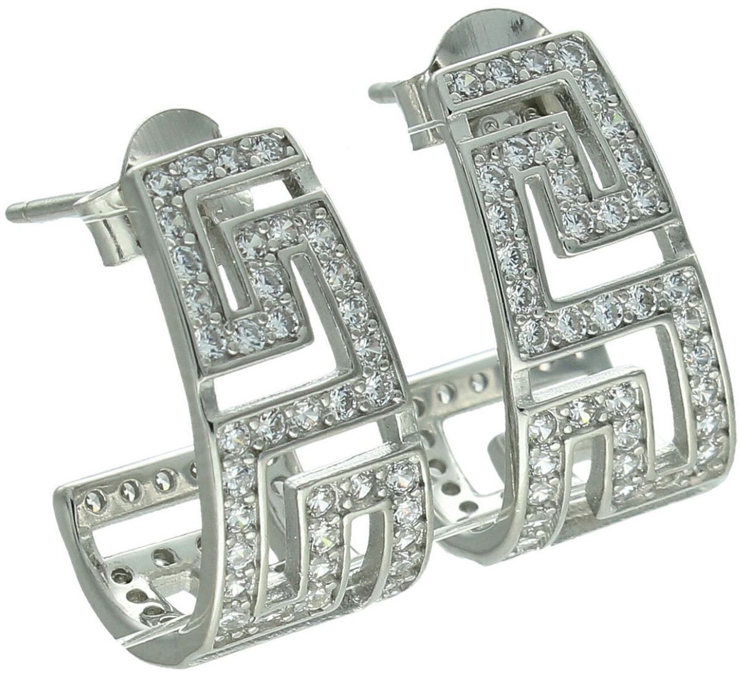 Srebrne kolczyki damskie 925 z motywem greckim i cyrkoniami DIA-KLC-13947-925.jpg