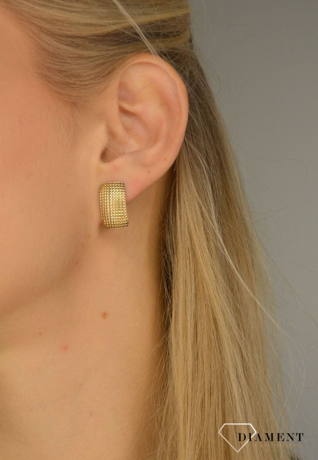 Kolczyki złote przy uchu 333 'Złote blaszki'  DIA-KLC-1396-333.jpg