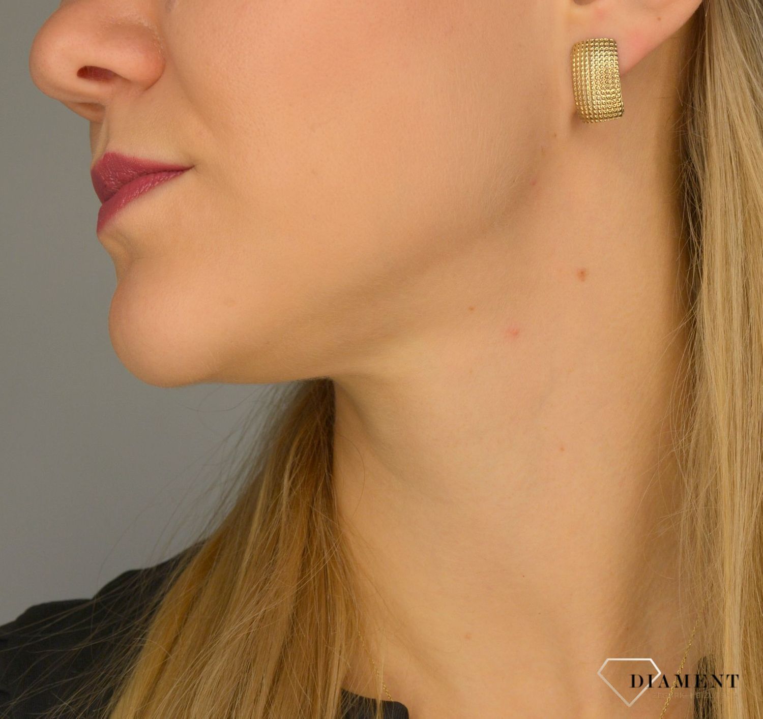 Kolczyki złote przy uchu 333 'Złote blaszki'  DIA-KLC-1396-333.jpg