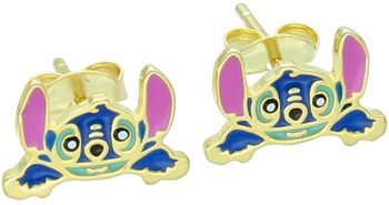 Kolczyki dziecięce Stitch wykonane ze srebra próby 925, pozłacane i zdobione kolorową emalią. Model DIA-KLC-13968-925 z zapięciem na sztyft. Waga 1,30 g, wielkość 1,2 cm x 8 mm. Uroczy prezent 1.jpg