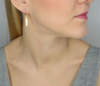 Złote kolczyki 333 wiszące piórka DIA-KLC-1398-333 Kolczyki złote w Sklepie z Biżuterią zegarki-diament (2).JPG