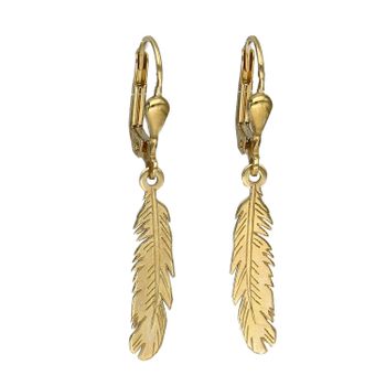 Złote kolczyki 333 wiszące piórka DIA-KLC-1398-333.jpg