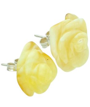 Kolczyki srebrne róże z bursztynem- sztyfty 925 – eleganckie i naturalne bursztyn.jpg