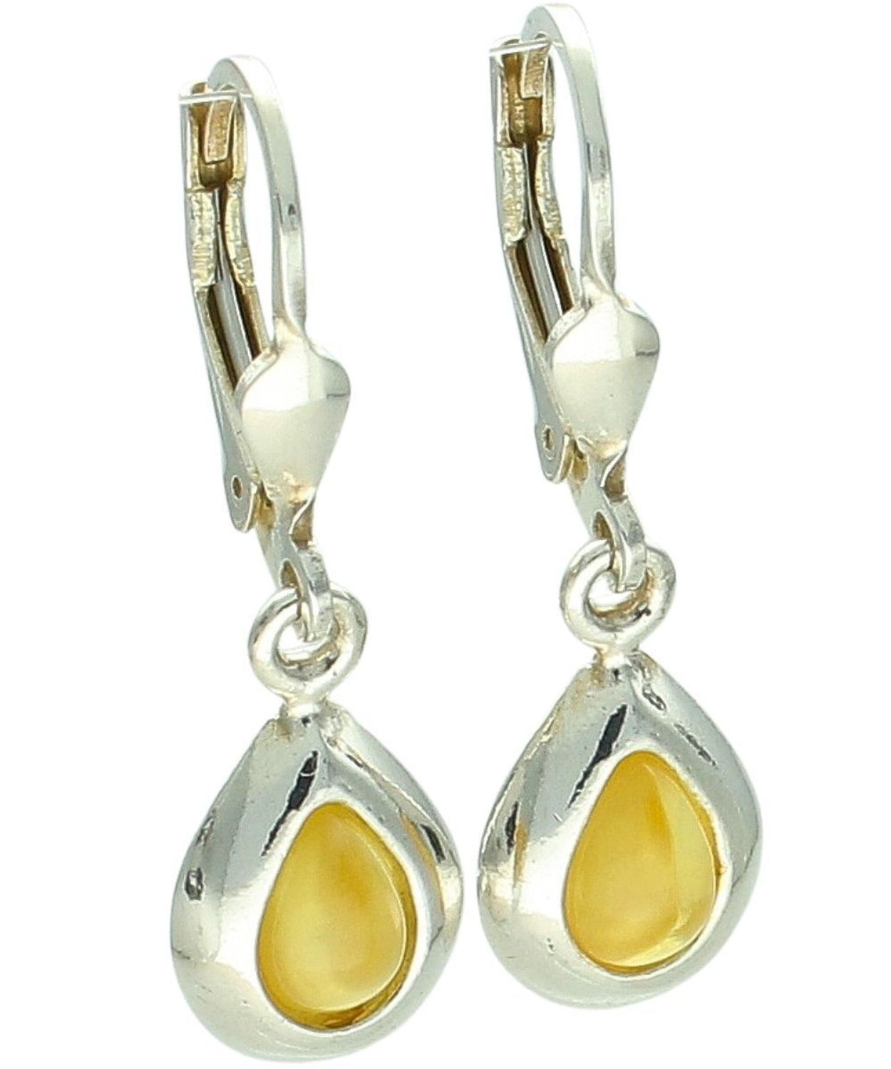 Kolczyki srebrne wiszące z żółtym bursztynem.jpg
