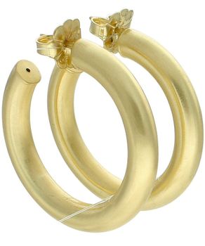 Eleganckie kolczyki damskie koła ze srebra próby 925, pozłacane, matowe wykończenie, zapięcie na sztyft. Stylowy dodatek o długości 4 cm.3.jpg