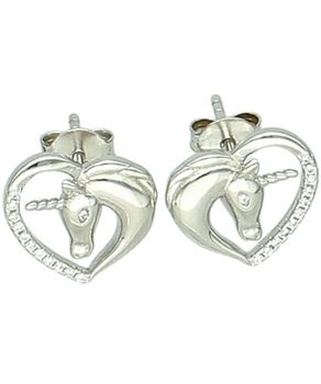 Srebrne kolczyki z jednorożcem – serce z cyrkoniami, biżuteria dziecięca 925.jpg