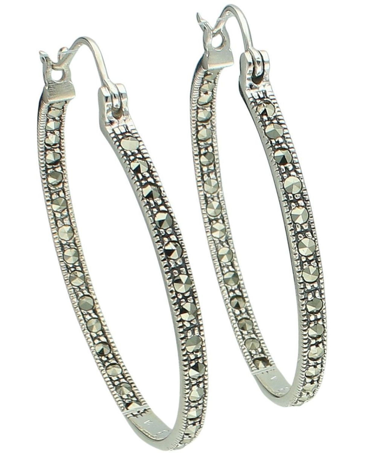 Duże srebrne kolczyki koła 925 z markazytami – eleganckie kolczyki damskie 4 cm (2).jpg