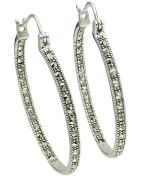 Duże srebrne kolczyki koła 925 z markazytami – eleganckie kolczyki damskie 4 cm (3).jpg