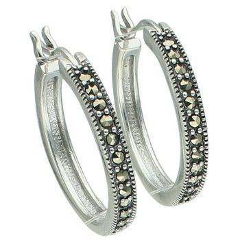 Srebrne kolczyki koła 925 z markazytami – eleganckie kolczyki damskie 2,3 cm (2).jpg