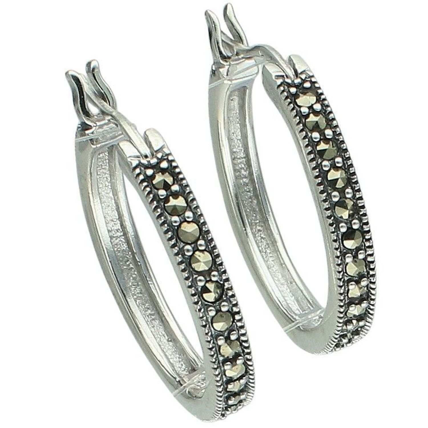 Srebrne kolczyki koła 925 z markazytami – eleganckie kolczyki damskie 2,3 cm (2).jpg