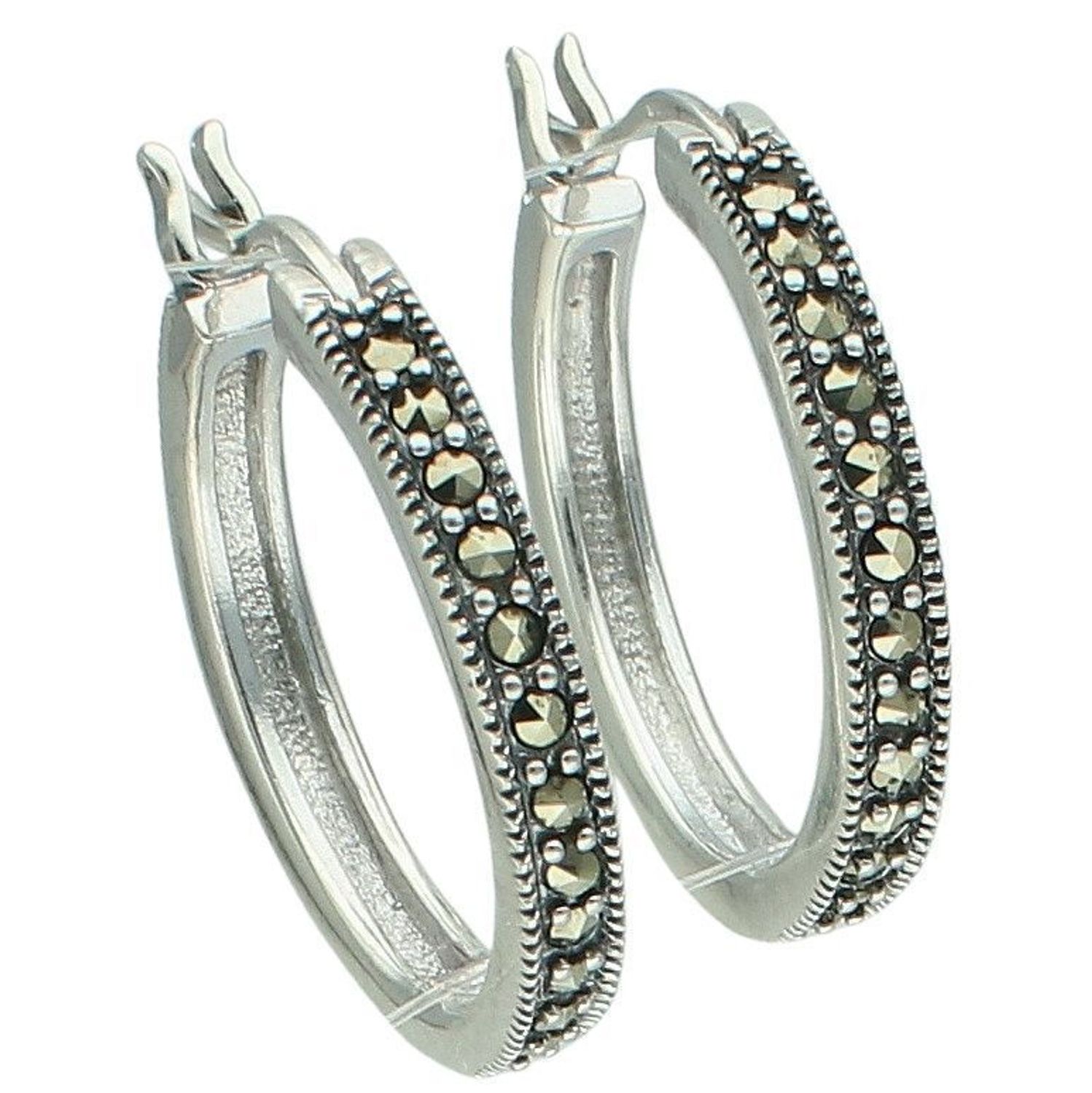 Srebrne kolczyki koła 925 z markazytami – eleganckie kolczyki damskie 2,3 cm (2).jpg