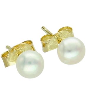 Pozłacane srebrne kolczyki 925 z perłą hodowlaną 4,5 mm – kolczyki damskie na sztyft.jpg