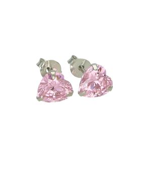 Srebrne kolczyki serduszka z różową cyrkonią 925 – kolczyki dla dziewczynki (0,7 cm) (1).jpg