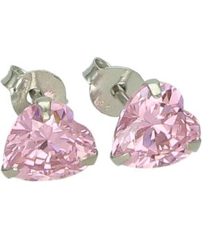 Srebrne kolczyki serduszka z różową cyrkonią 925 – kolczyki dla dziewczynki (0,7 cm) (2).jpg