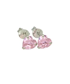 Srebrne kolczyki serduszka z różową cyrkonią 925 – delikatne kolczyki dla dziewczynki (0,6 cm) (1).jpg