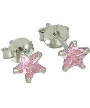 Srebrne kolczyki gwiazdki z różową cyrkonią 925 – delikatne kolczyki na sztyft 0,5 cm (1).jpg