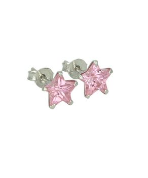 Srebrne kolczyki gwiazdki z różową cyrkonią 925 – kolczyki na sztyft 0,8 cm (1).jpg