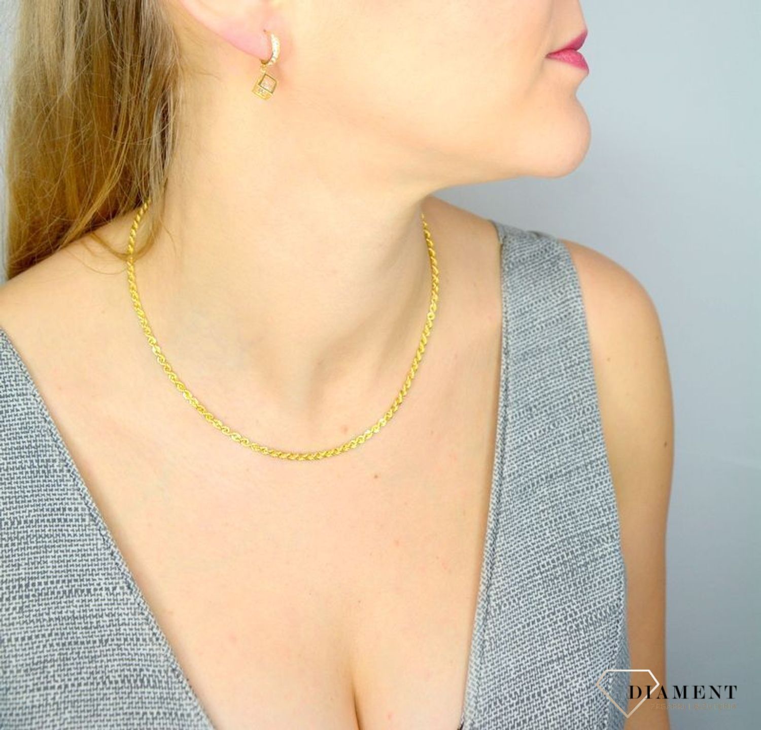 Złote kolczyki 585 wiszące kosteczki DIA-KLC-1418-585.jpg