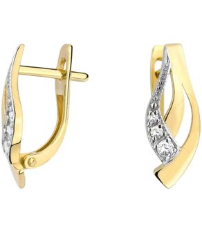 Ekskluzywne złote kolczyki 333 z cyrkoniami. Subtelny blask, eleganckie angielskie zapięcie i ponadczasowy styl. Idealne na prezent dla kobiety..jpg