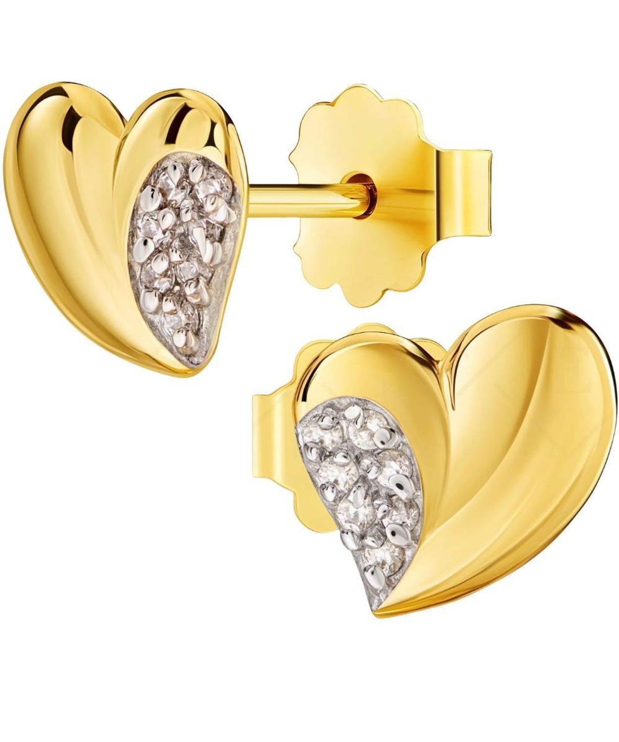 Złote kolczyki serca z cyrkoniami 333 – eleganckie sztyfty z żółtego złota.jpg