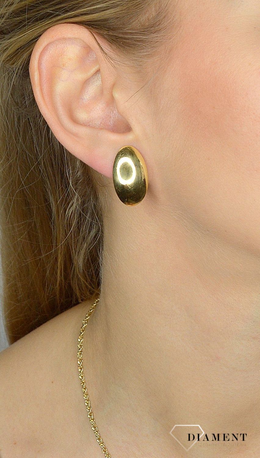Złote kolczyki 585 gładkie owalne przy uchu DIA-KLC-1421-585.jpg