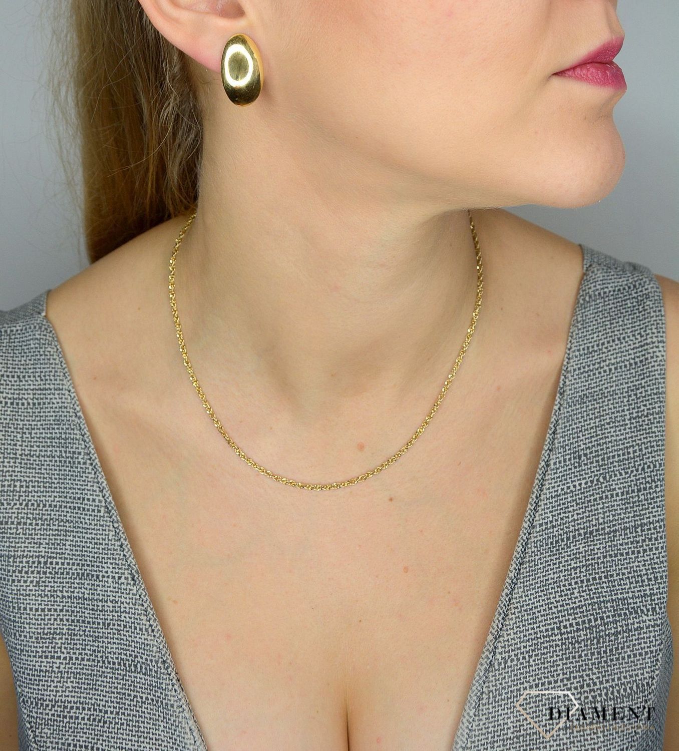 Złote kolczyki 585 gładkie owalne przy uchu DIA-KLC-1421-585.jpg