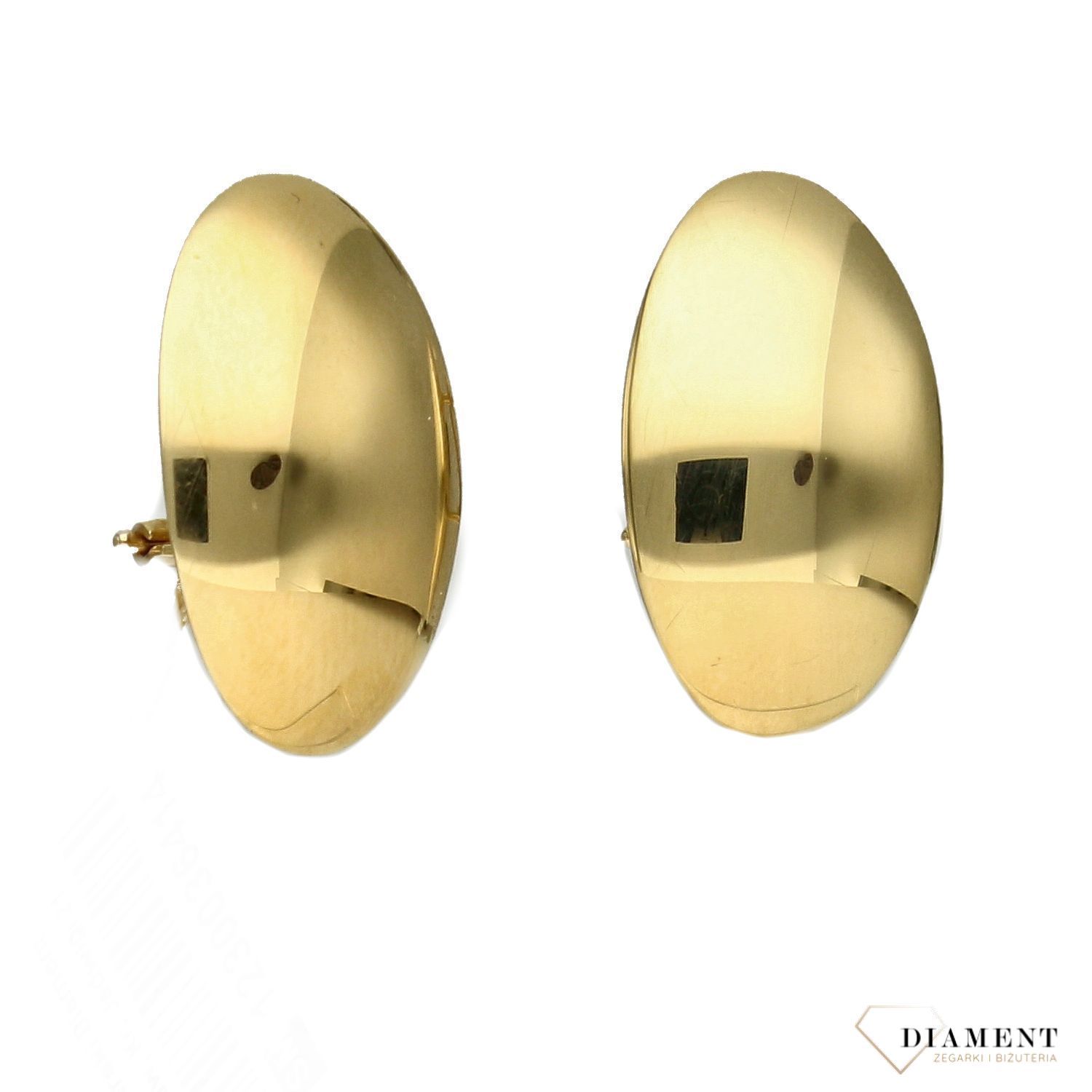 Złote kolczyki 585 gładkie owalne przy uchu DIA-KLC-1421-585.jpg
