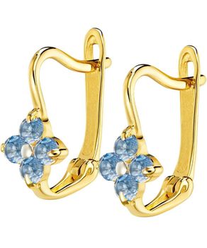 Złote kolczyki kwiatuszki z błękitnymi cyrkoniami 333 – subtelna elegancja kwiat.jpg