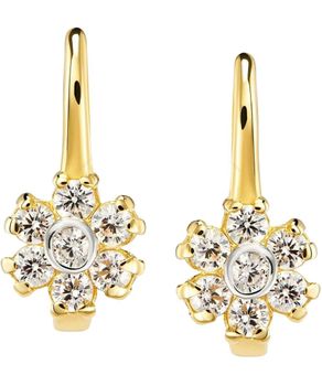 Złote kolczyki kwiatki z cyrkoniami 333 - angielskie zapięcie Au.jpg