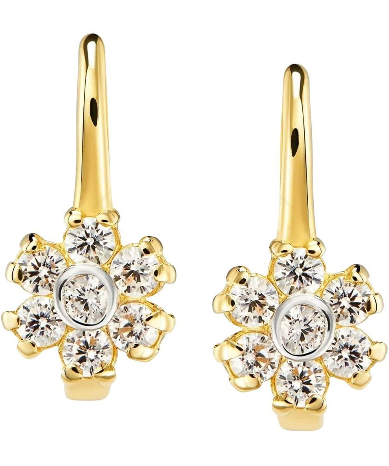 Złote kolczyki kwiatki z cyrkoniami 333 - angielskie zapięcie.jpg