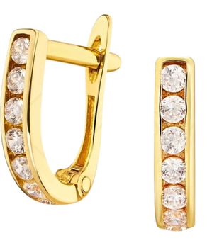 Złote kolczyki z cyrkoniami 333 - linia kamieni angielskie zapięcie złoto.jpg