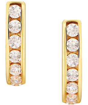 Złote kolczyki z cyrkoniami 333 - linia kamieni angielskie zapięcie.jpg