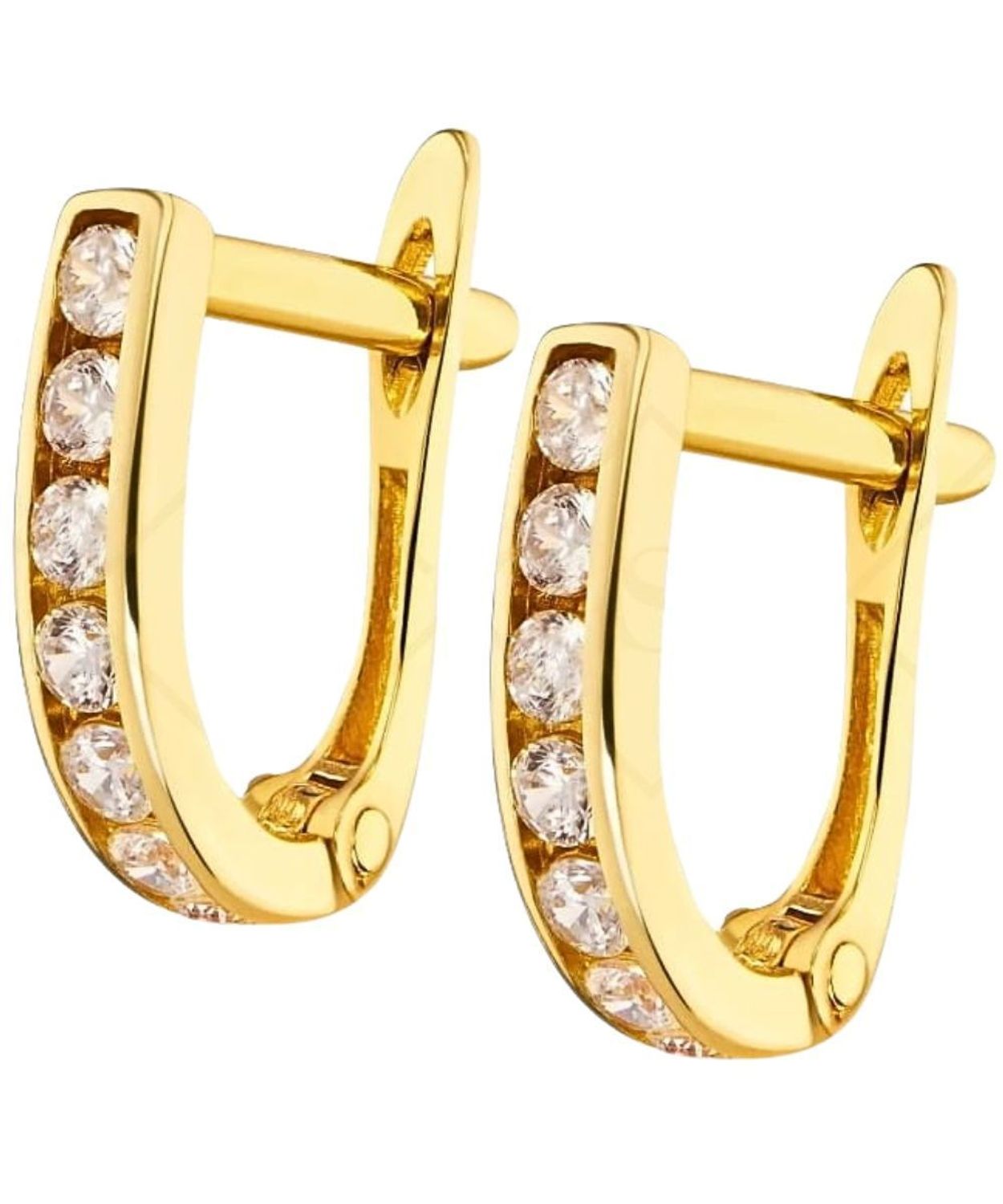 Złote kolczyki z cyrkoniami 333 - linia kamieni angielskie zapięcie złoto.jpg