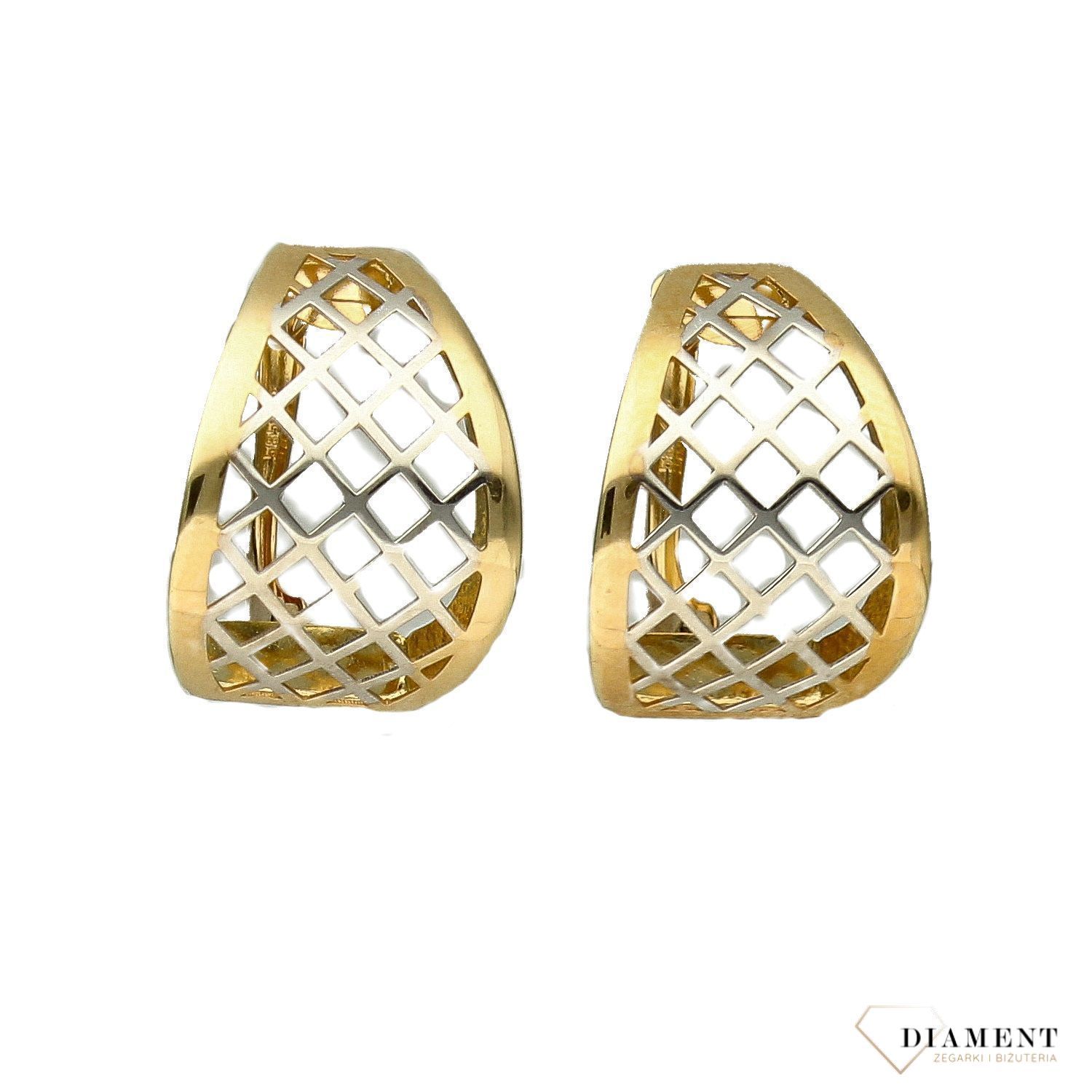 Złote kolczyki ażurowe 585 z angielskim zapięciem DIA-KLC-1422-585.jpg