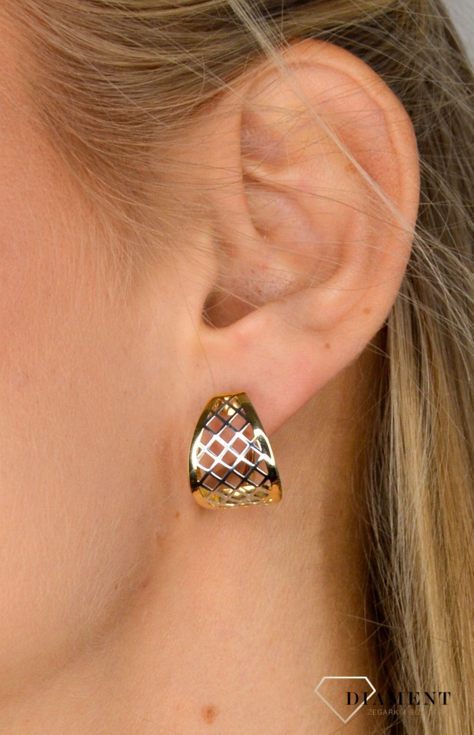 Złote kolczyki ażurowe 585 z angielskim zapięciem DIA-KLC-1422-585.jpg