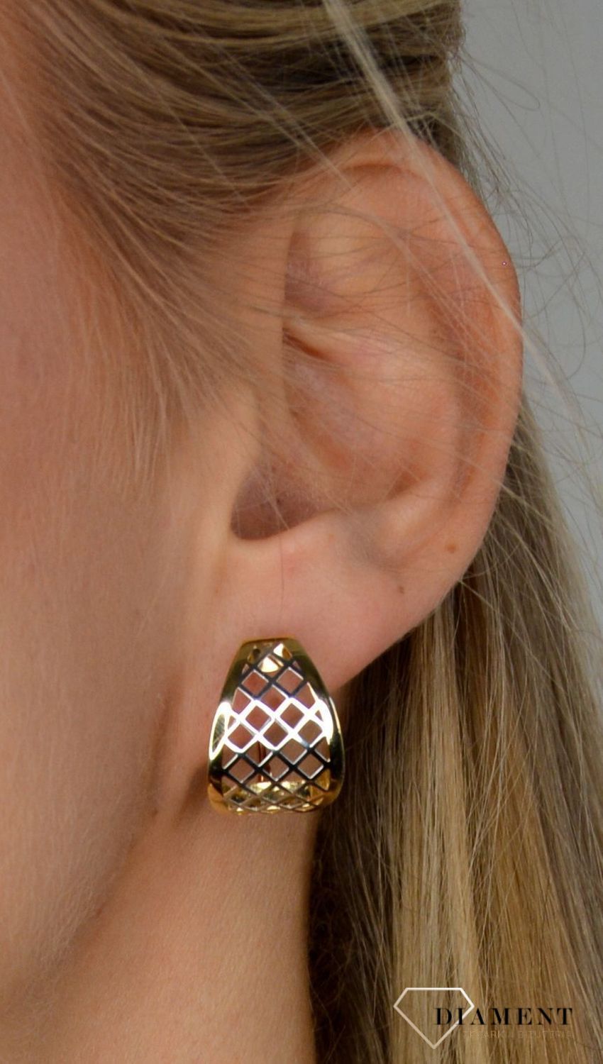 Złote kolczyki ażurowe 585 z angielskim zapięciem DIA-KLC-1422-585.jpg