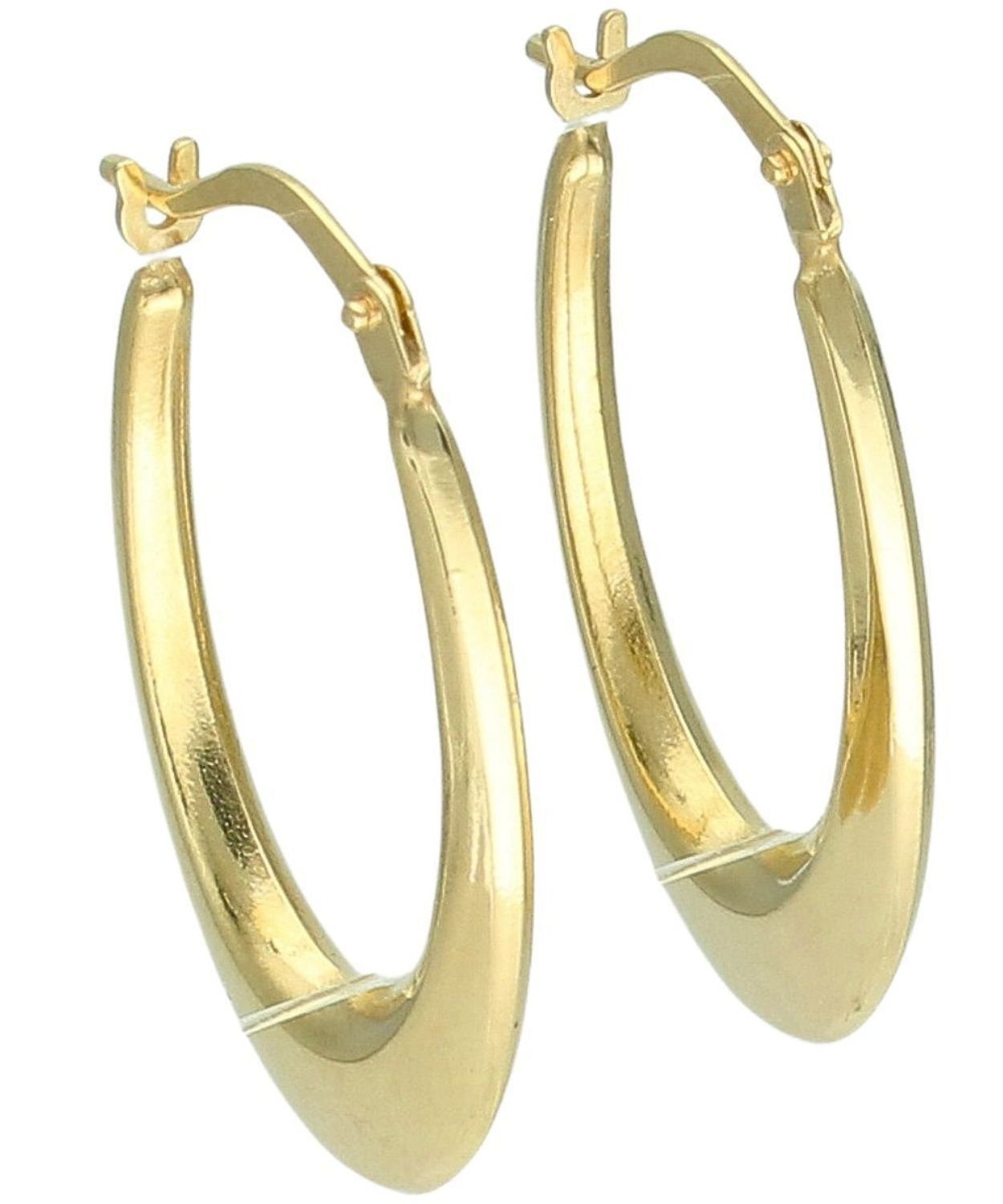 Złote kolczyki koła 375 – eleganckie owalne kolczyki na zatrzask 2,5 cm.jpg